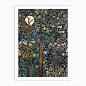 William Morris Moonlight In The Woods 19 Art Print