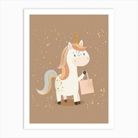Unicorn Shopping Muted Pastels 1 Art Print