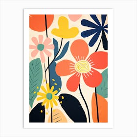 Vibrant Petal Whirl; Chromatic Flower Market Art Print