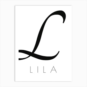 Lila Typography Name Initial Word Art Print