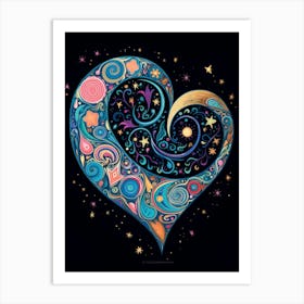 Rainbow Space Heart 1 Art Print