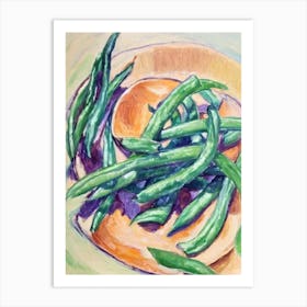 Green Beans Fauvist vegetable Art Print