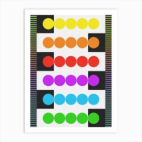 Rainbow Squares and Circles Art Print