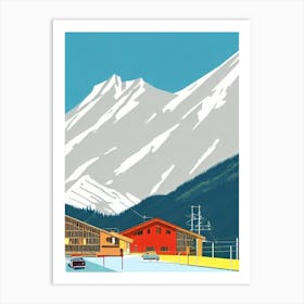 Laax 2, Switzerland Midcentury Vintage Skiing Poster Art Print