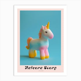 Pastel Knitted Unicorn 2 Poster Art Print
