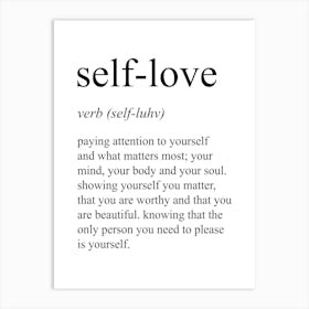 Self Love Definition Meaning Art Print