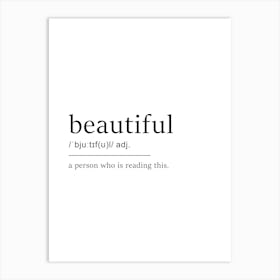 Beautiful Definition Poster - Dictionary Art Print