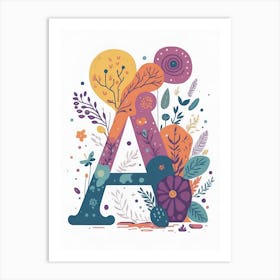 Colorful Letter A Illustration 119 Art Print