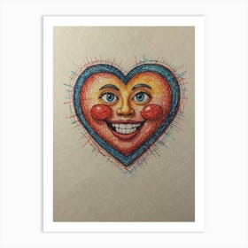 Clown Heart 1 Art Print