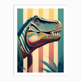 Carcharodontosaurus Pastel Dinosaur Art Print