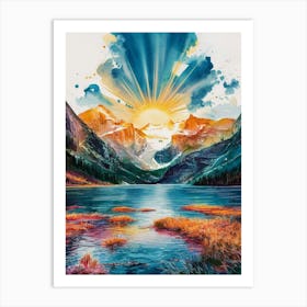 Sunrise In The Mountains 4 Art Print