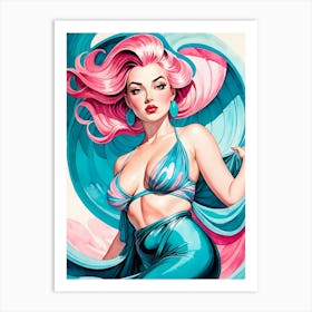 Portrait Of A Curvy Woman Wearing A Sexy Costume (12) Art Print