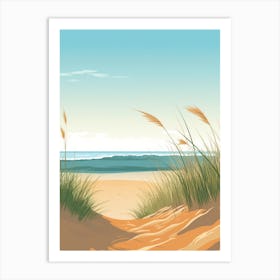 Baltic Sea And North Sea, Minimalist Ocean and Beach Retro Landscape Travel Poster Set #7 Art Print