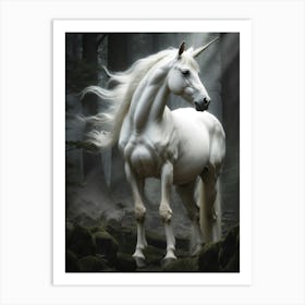 White Unicorn Art Print