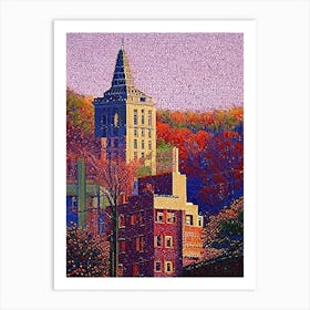 Yonkers, City Us  Pointillism Art Print