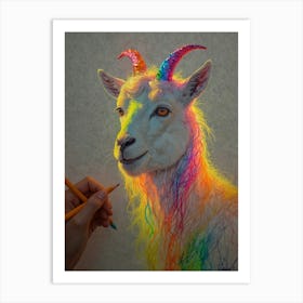 Rainbow Goat 1 Art Print