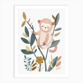 Charming Nursery Kids Animals Monkey 3 Art Print
