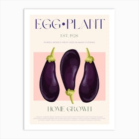 Eggplant Mid Century Art Print