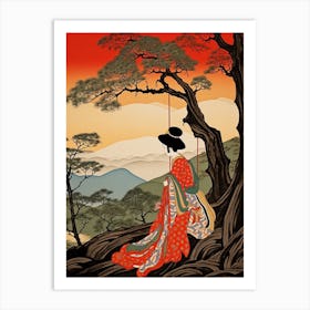 Osorezan, Japan Vintage Travel Art 3 Art Print