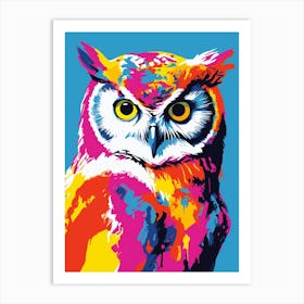 Andy Warhol Style Bird Eastern Screech Owl 1 Art Print