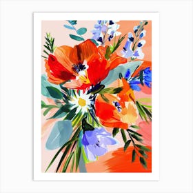 Bright Bouquet of Flowers Art Print