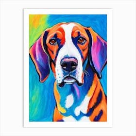 Redbone Coonhound Fauvist Style Dog Art Print