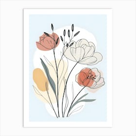 Minimalist Flower Line Art 8 Art Print