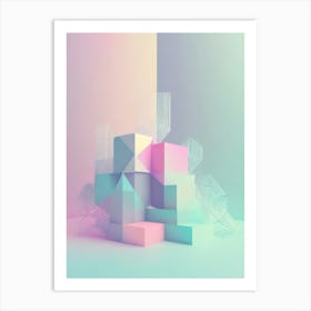 Abstract Geometric Cubes Art Print