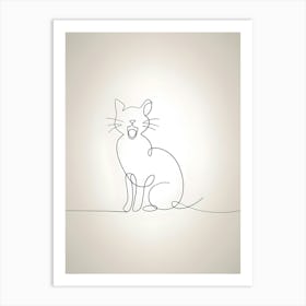 Continuous Line Drawing Of A Cat Art Print