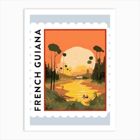 French Guiana 2 Travel Stamp Poster Art Print
