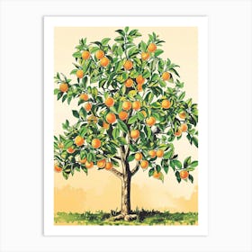 Orange Tree Storybook Illustration 3 Art Print