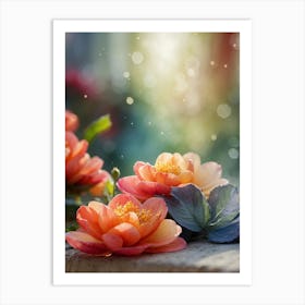 Peony Flowers 1 Art Print