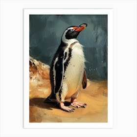 Adlie Penguin Isabela Island Oil Painting 2 Art Print