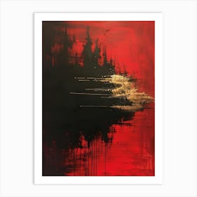 Abstract In Red And Gold Art Print