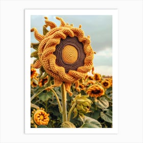 Sunflower Knitted In Crochet 3 Art Print