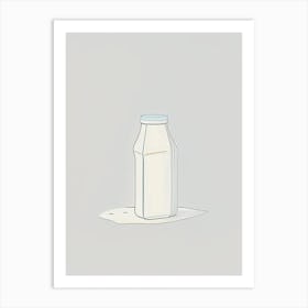 Soy Milk Buttermilk Dairy Food Minimal Line Drawing Art Print