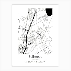 Bellmead,United States Minimalist Map Art Print