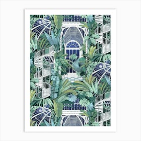 Palm House Night Botanical Pattern Art Print