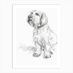 Grand Basset Griffon Vendeen Dog Charcoal Line 1 Art Print