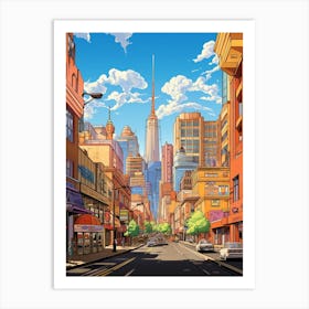 Johannesburg City Center Cartoon 4 Art Print