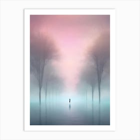 Girl In The Fog Art Print