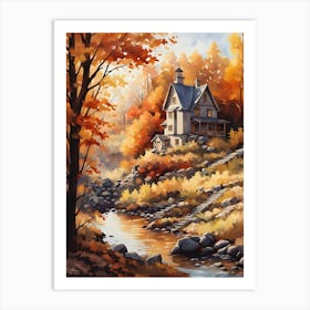 House By The Stream Art Print