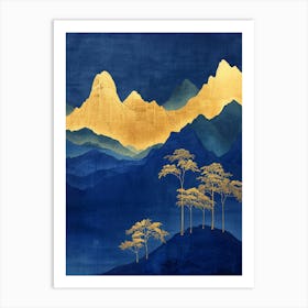 Golden Mountains 1 Art Print