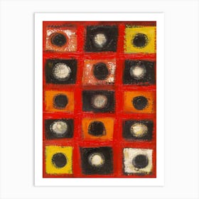 Red Squares 9 Art Print