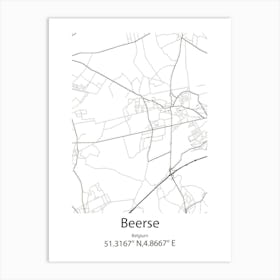 Beerse,Belgium Minimalist Map Art Print