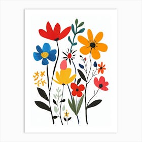 Flowers On A White Background 13 Art Print