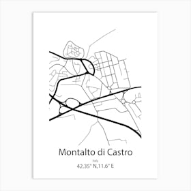 Montalto Di Castro,Italy Minimalist Map Art Print