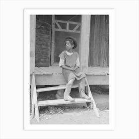 Untitled Photo, Possibly Related To Daughter Of Sharecropper On Steps Of Front Porch, New Madrid County Art Print