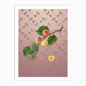 Vintage Peach Botanical on Dusty Pink Pattern n.2581 Art Print