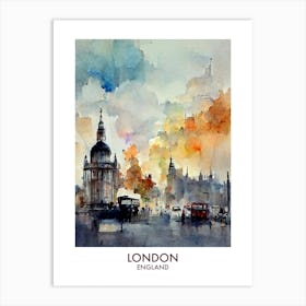 London England Watercolour Travel Art Print
